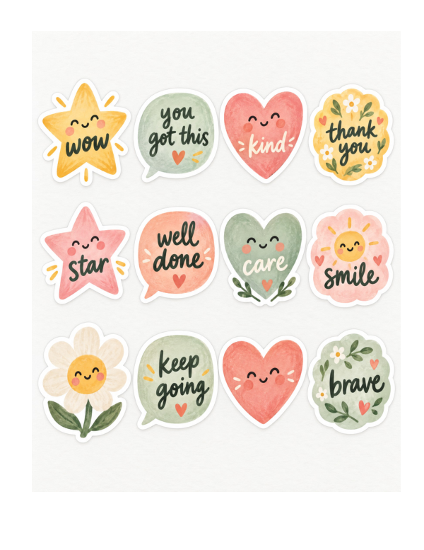 Preview of Printable Kindness Notes Sticker Sheet