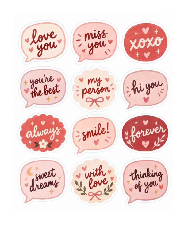 Preview of Printable Love Notes Stickers